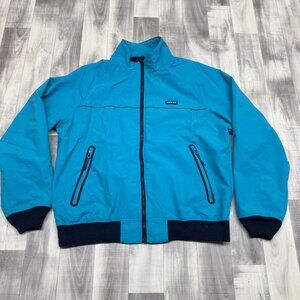 ✅Mens L 42-44 Lands End Lightweight Bomber Jacket Zipper Pockets Elastic Waist